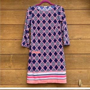 CABANA LIFE Upf 50 Geo Cabana Cover-up Shift Dress